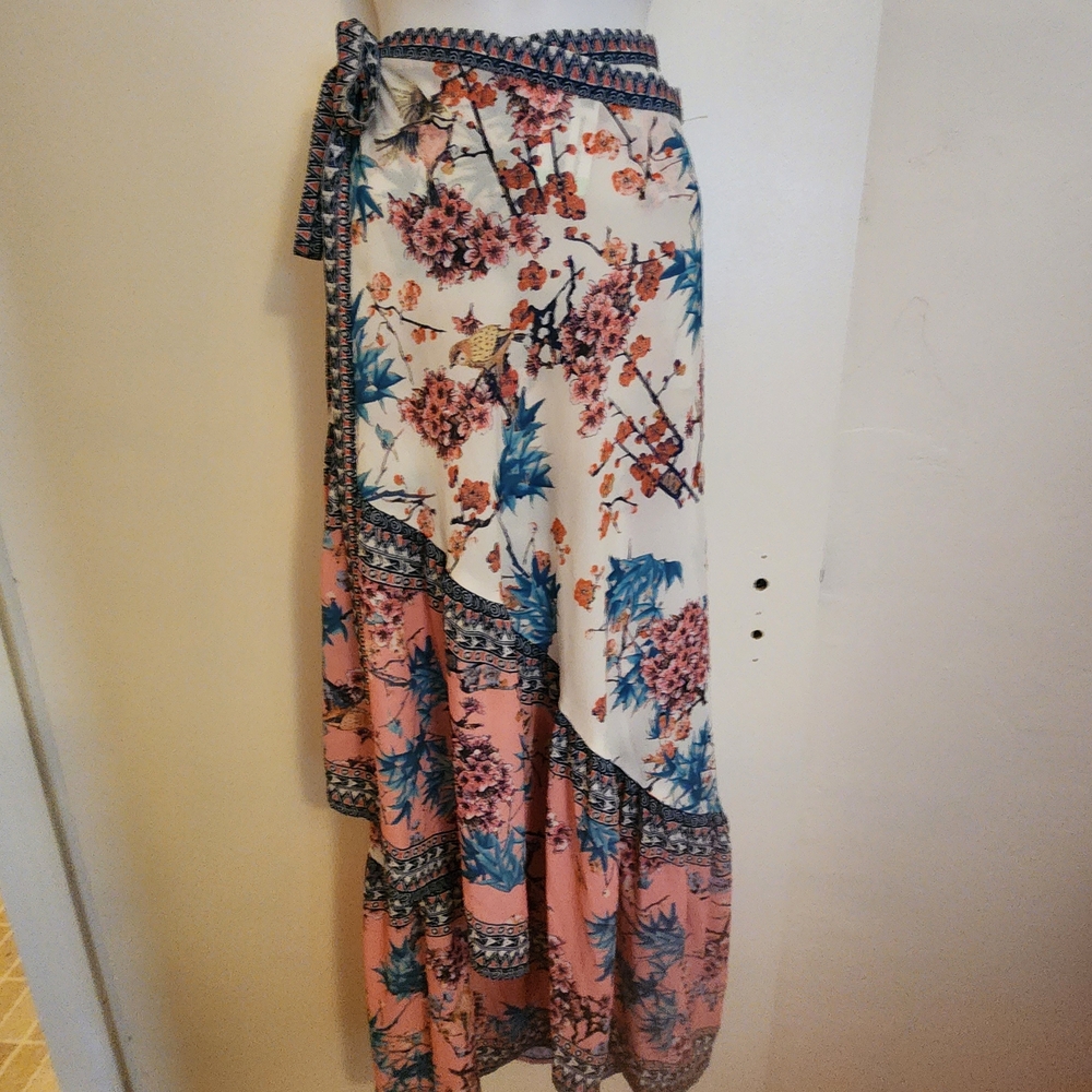 Flying Tomato Floral Patchwork Wrap Maxi Skirt | … - image 10